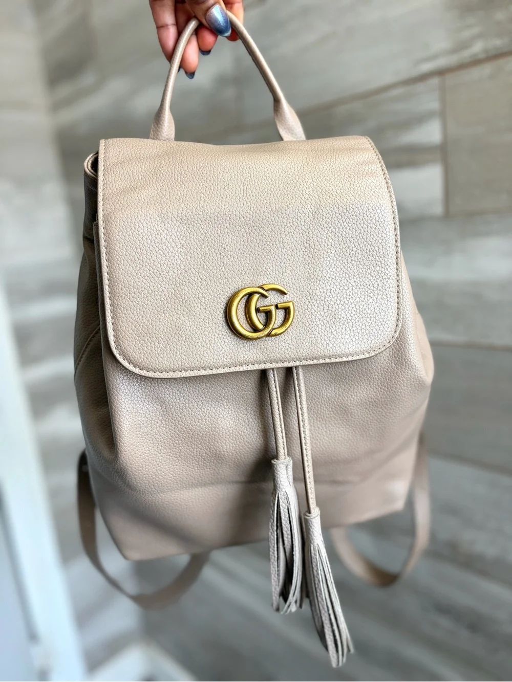 GG Marmont Drawstring Tassel Backpack